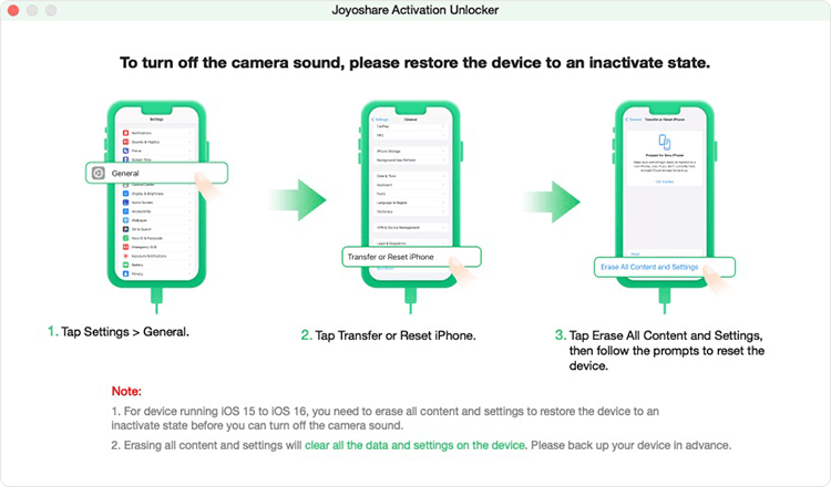 User Guide of Joyoshare Activation Unlocker - Remove Activation Lock