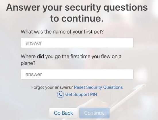 apple id security questions in chinese