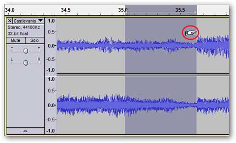 audacity cut area