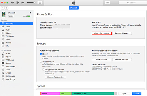 check for update itunes