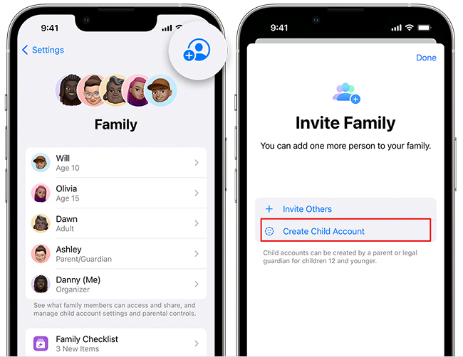 create new apple id for child