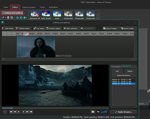 cut divx video with vsdc free video editor