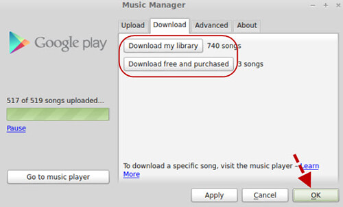 google music manager player
