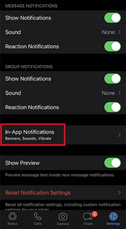 in app notifications