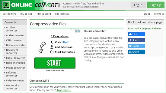 compress video size converter online