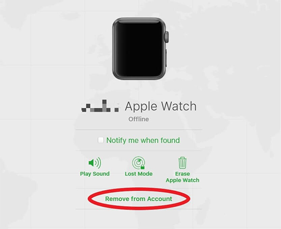 Remove iwatch from online icloud