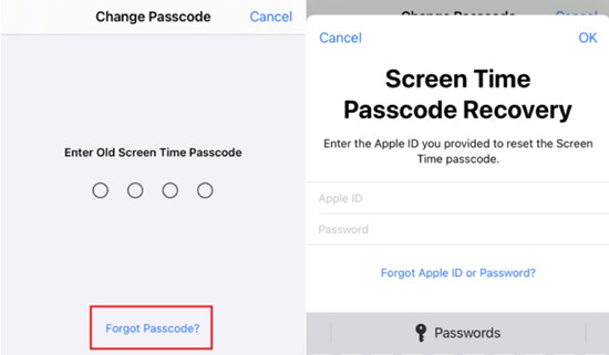 reset screen time passcode to turn off parental controls