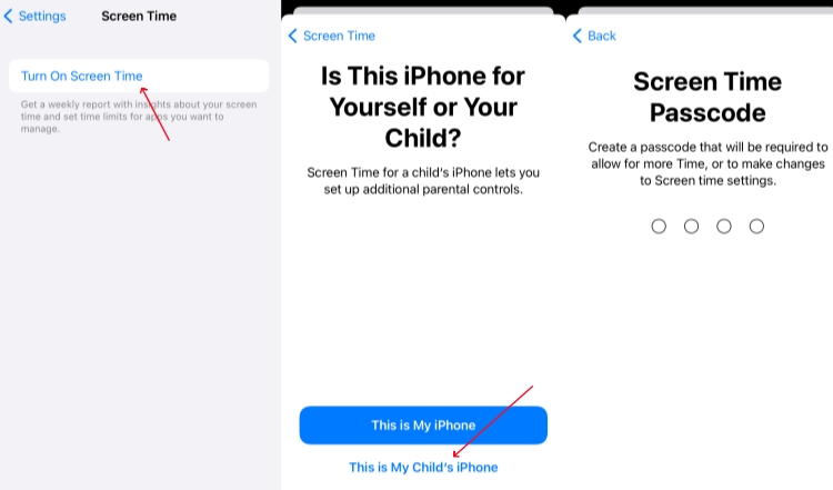 set parental control on child device