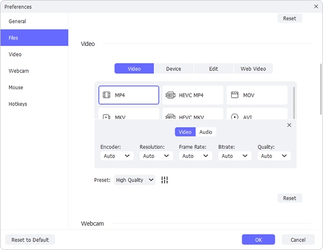 set output format