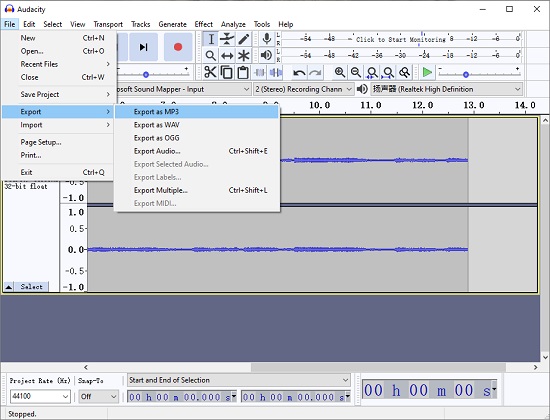 audacity free combine voice memos