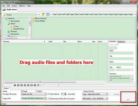 join flac files in magic audio joiner