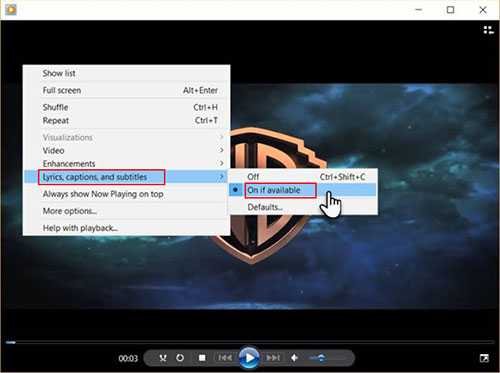 open video in windows media player