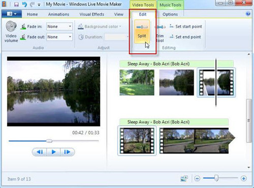 trim mp3 with windows movie maker